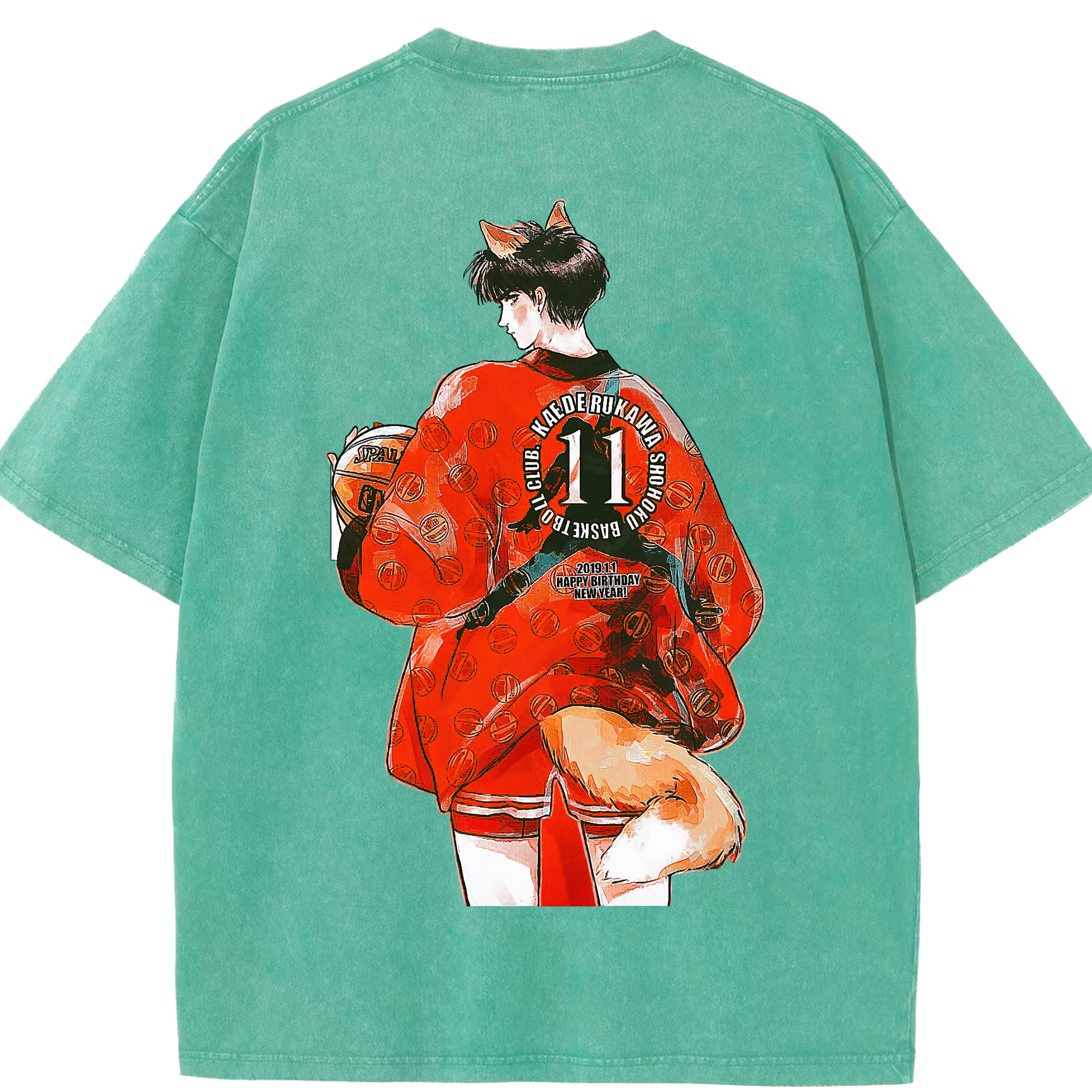 （画像用） SLAM DUNK／スラムダンク 綿100% ヴィンテージ風 半袖Tシャツ（背面プリント）